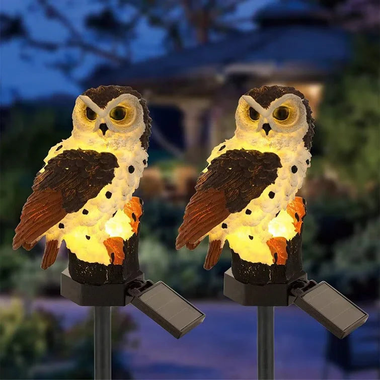Solar Owl Garden Light with Decorative Stake