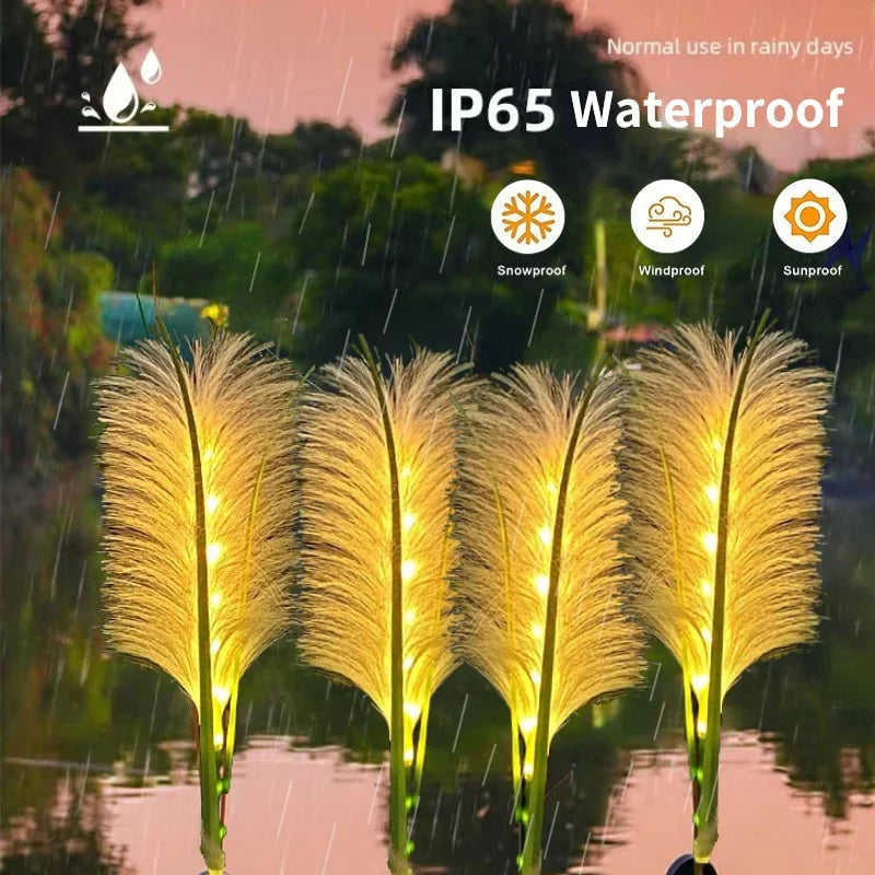Solar Reed Garden Lights Outdoor Decorative